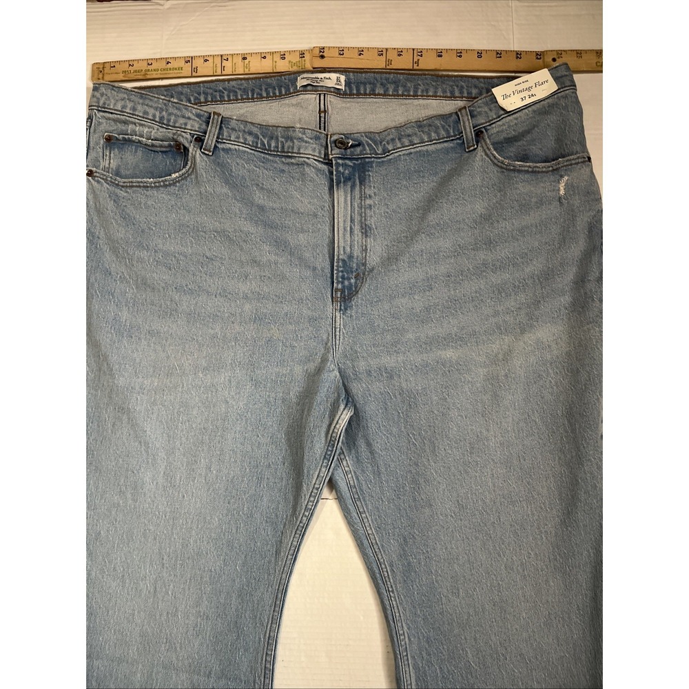 Abercrombie & Fitch The Vintage Flare Ultra High Rise Blue Jeans Size 37 24s New - Picture 3 of 12